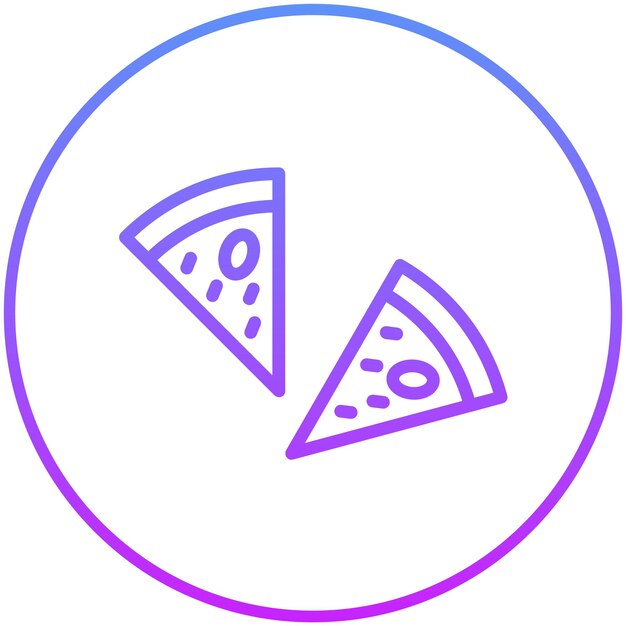 Ilustración vectorial del icono de la pizza del conjunto de iconos de Street Food