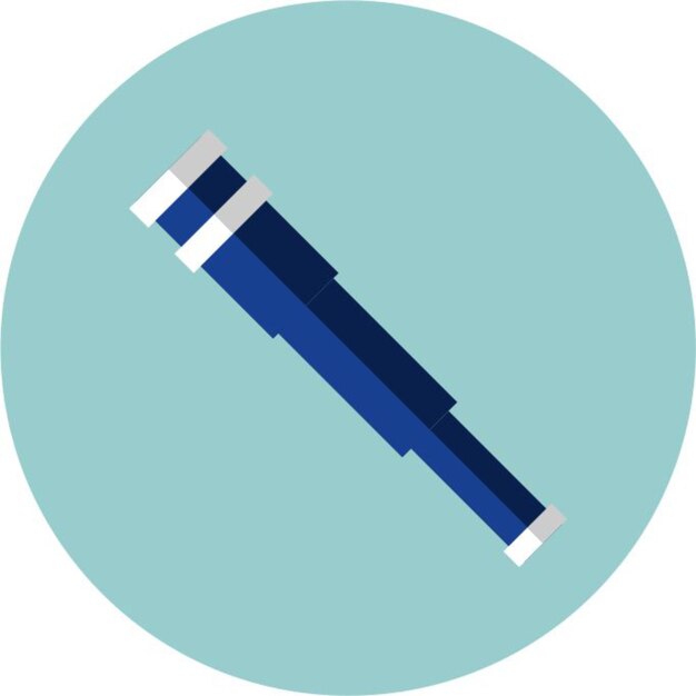Ilustración vectorial Icono plano catalejo