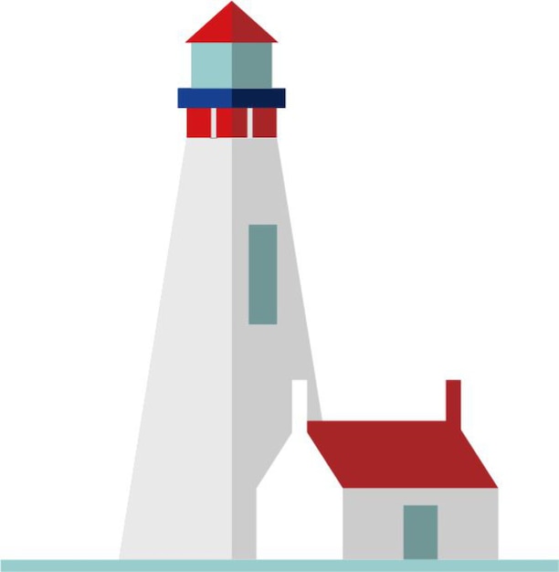Ilustración vectorial Icono plano del faro
