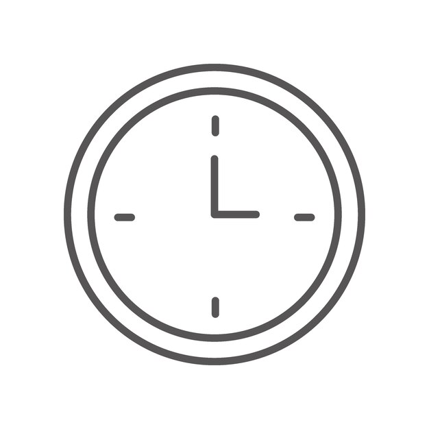 Ilustración vectorial Icono plano del reloj Icono gris aislado sobre fondo blanco Perfecto para sus ideas creativas