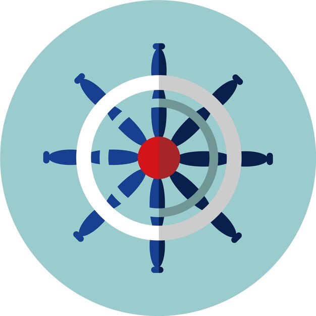 Ilustración vectorial Icono plano del volante