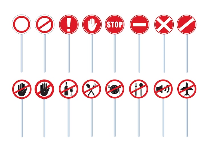 Vector ilustración vectorial del icono de la prohibición