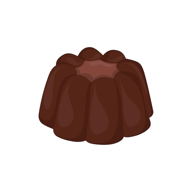 Ilustración vectorial del icono del pudín de chocolate plano