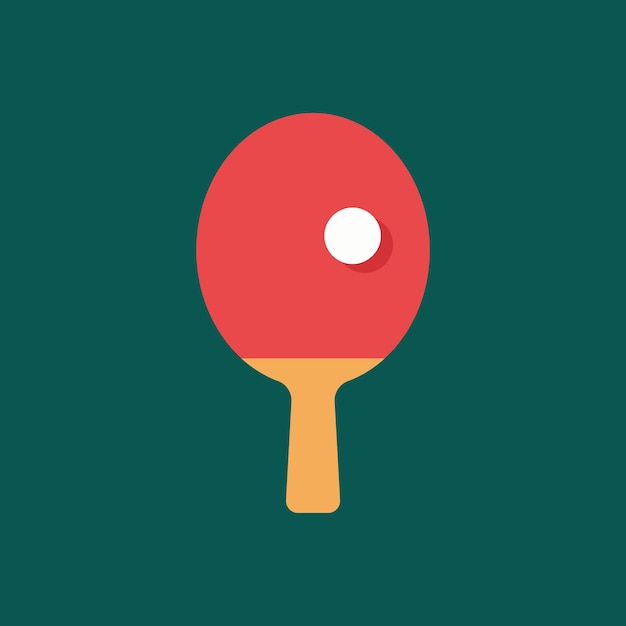 Ilustración vectorial del icono de la raqueta de ping pong