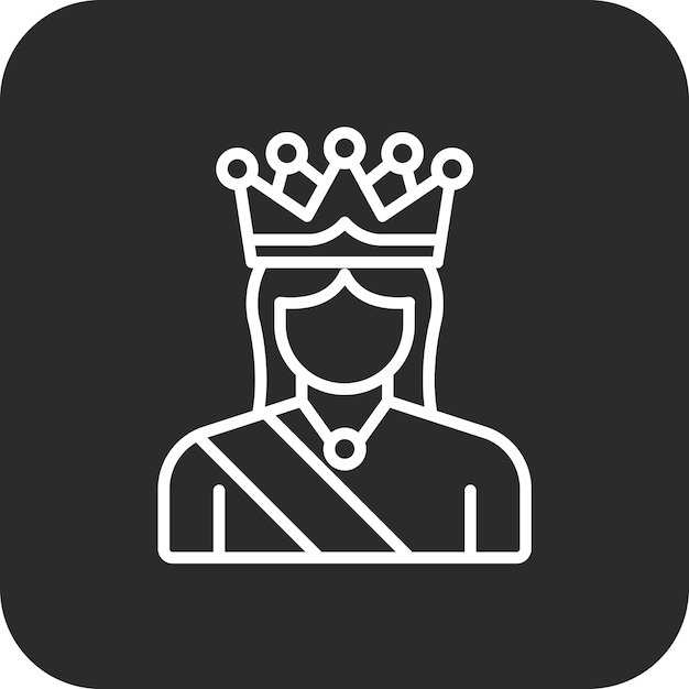 Ilustración vectorial del icono de la reina de un conjunto de iconos medievales