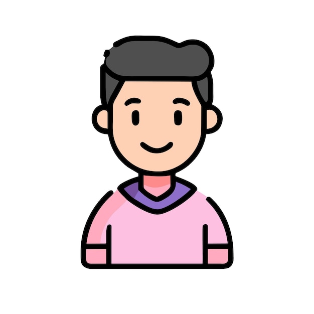 Ilustración vectorial del icono rosa del niño