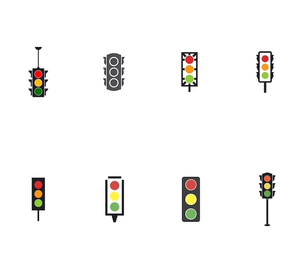 Ilustración vectorial del icono de semáforo eps 10