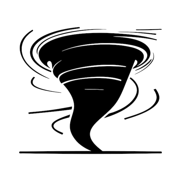 Ilustración vectorial del icono de la silueta del tornado