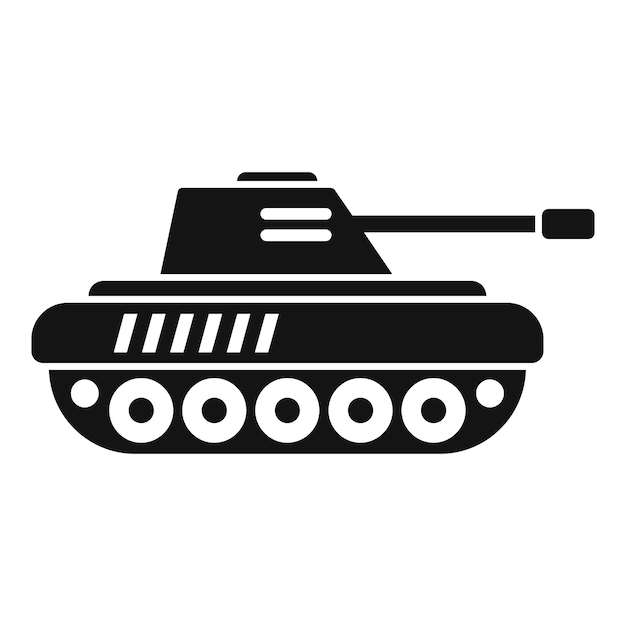 Ilustración vectorial de un icono de tanque militar de silueta adecuado para varios usos de diseño