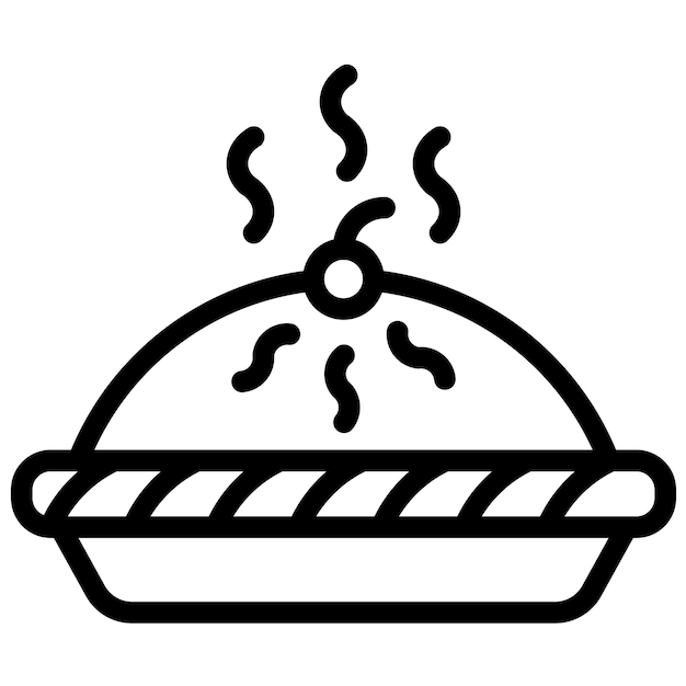 Ilustración vectorial del icono de la tarta de manzana del conjunto de iconos de Street Food