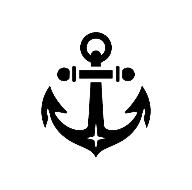 Ilustración vectorial del icono del tatuaje de las anclas vectoriales