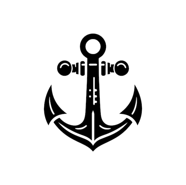 Ilustración vectorial del icono del tatuaje de las anclas vectoriales