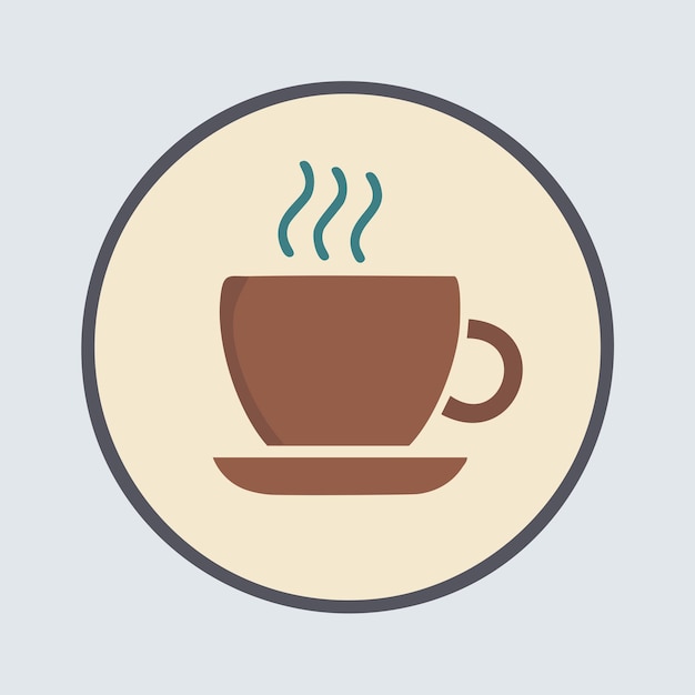 Ilustración vectorial del icono de la taza de café Estilo de diseño plano