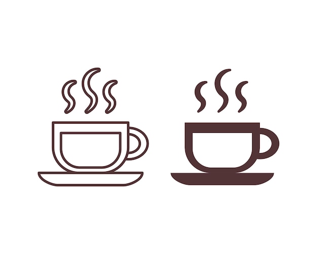 Ilustración vectorial del icono de la taza de café Taza en un fondo aislado Concepto de letrero de bebida caliente