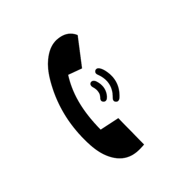 Ilustración vectorial del icono del teléfono en fondo blanco
