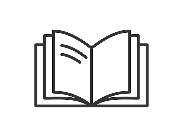 Ilustración vectorial de un icono de tema de biblioteca con libro