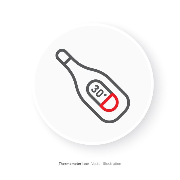 Ilustración vectorial del ícono del termómetro
