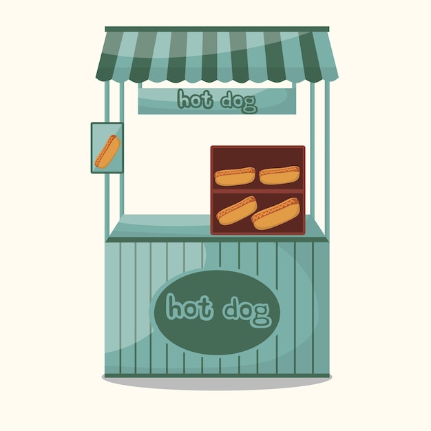 Ilustración vectorial del icono de la tienda de perritos calientes