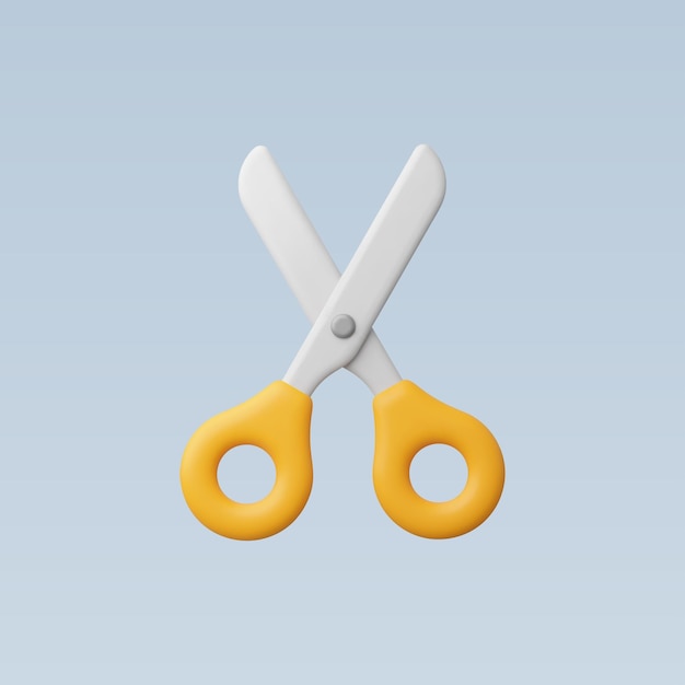 Ilustración vectorial del icono de las tijeras 3D realistas
