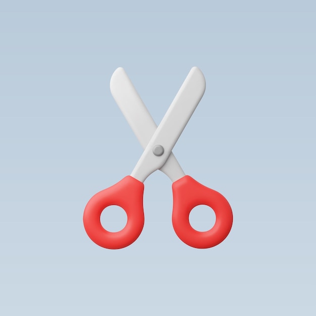 Ilustración vectorial del icono de las tijeras 3D realistas