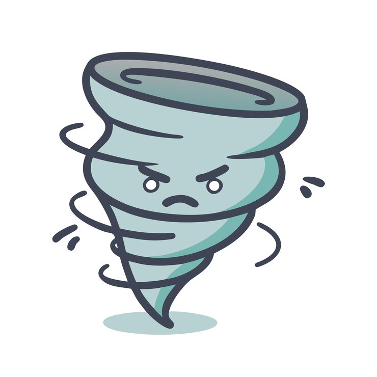 Vector ilustración vectorial de icono de tornado para diseños de meteorología, desastres naturales y tormentas