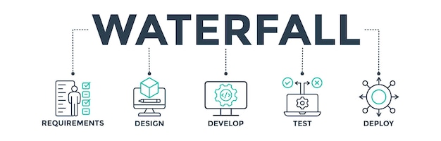 Ilustración vectorial del icono web de la cascada para diseño y desarrollo