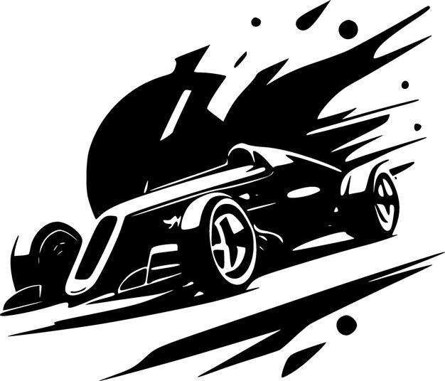 Vector ilustración vectorial de iconos aislados de carreras en blanco y negro