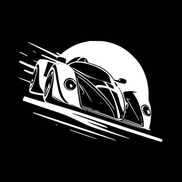Ilustración vectorial de íconos aislados de carreras en blanco y negro