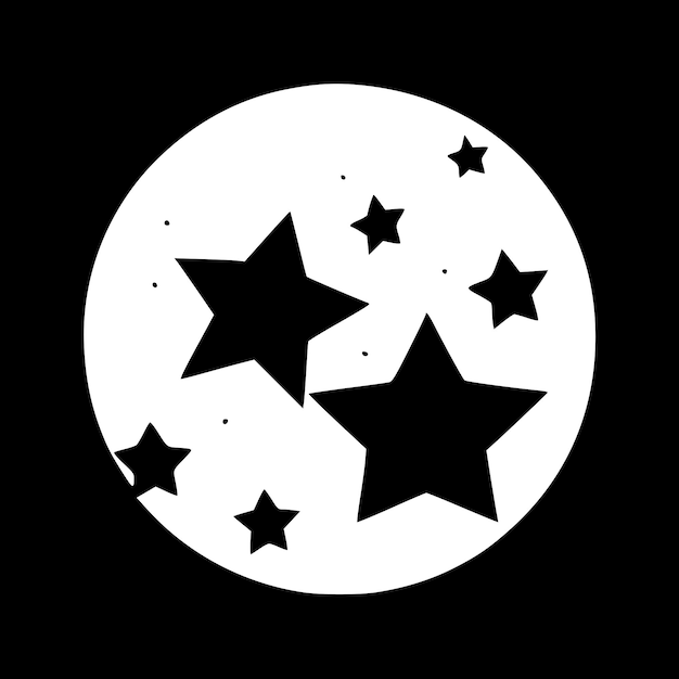 Vector ilustración vectorial de iconos aislados de estrellas en blanco y negro