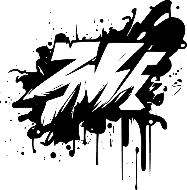 Vector ilustración vectorial de iconos aislados de graffiti en blanco y negro