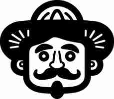 Vector ilustración vectorial de íconos aislados mexicanos en blanco y negro