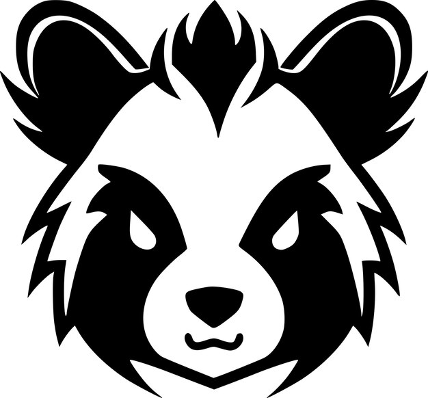 Vector ilustración vectorial de íconos aislados de panda en blanco y negro