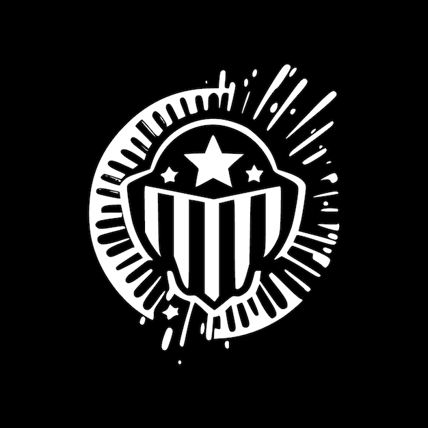 Vector ilustración vectorial de iconos aislados patrióticos en blanco y negro