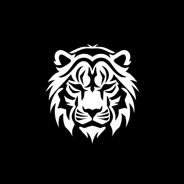 Vector ilustración vectorial de íconos aislados de tigre en blanco y negro