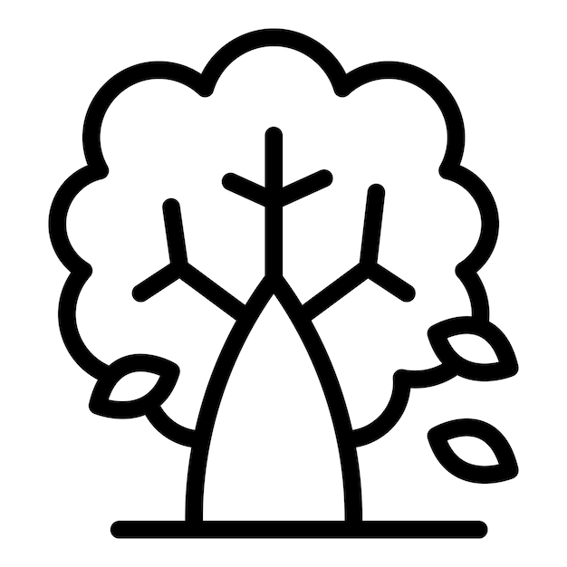 Ilustración vectorial de íconos de árboles minimalistas