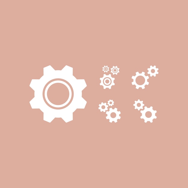 Ilustración vectorial de los iconos de las configuraciones de las engranajes