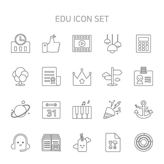 Ilustración vectorial de iconos educativos para la educación