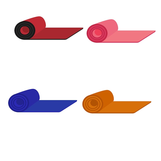 Ilustración vectorial Iconos de esteras de yoga y esteras de ejercicio