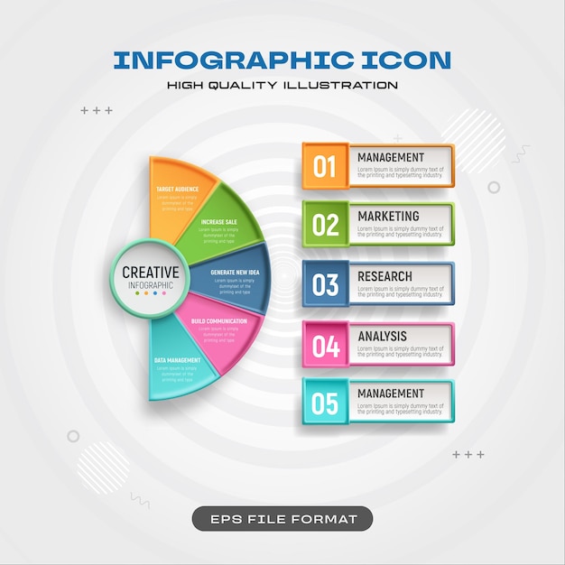 Ilustración vectorial de iconos infográficos