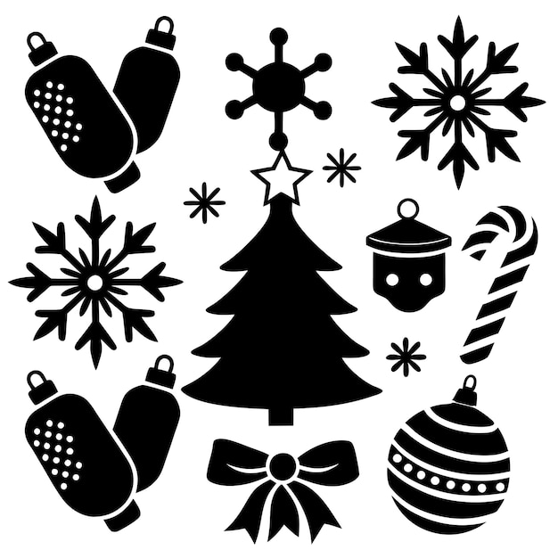 Ilustración vectorial de los íconos de Navidad
