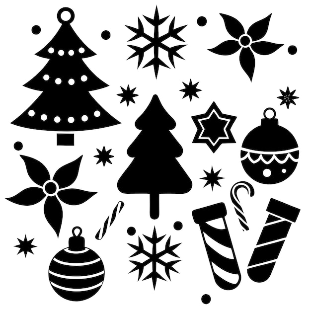 Ilustración vectorial de los íconos de Navidad