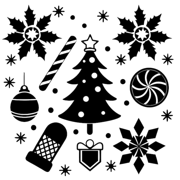 Ilustración vectorial de los íconos de Navidad