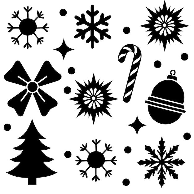 Ilustración vectorial de los íconos de Navidad