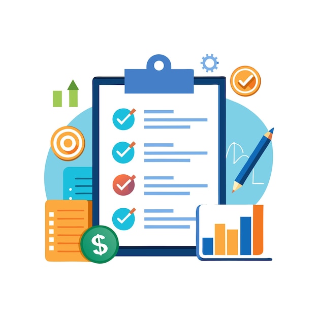 Ilustración vectorial de íconos de negocios y finanzas