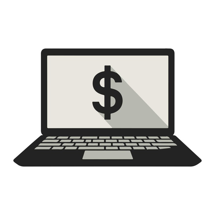 Vector ilustración vectorial de íconos de pago en línea bancario de pagos en línea dólar en internet pago de dinero