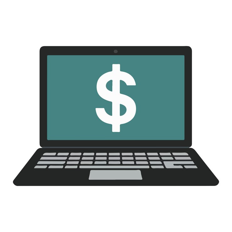 Vector ilustración vectorial de íconos de pago en línea bancario de pagos en línea dólar en internet pago de dinero