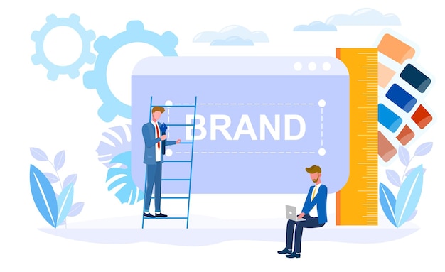 Ilustración vectorial de identidad corporativa concepto de empresa de negocios exitosa con muchas ideas