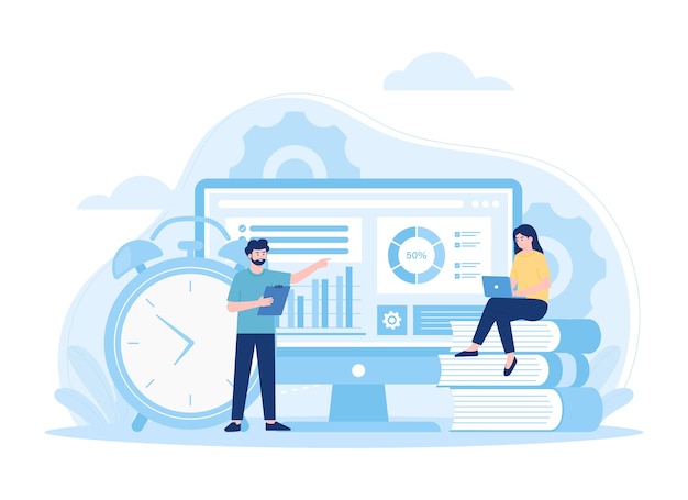 Ilustración vectorial de la ilustración plana del concepto de tendencia de formación empresarial