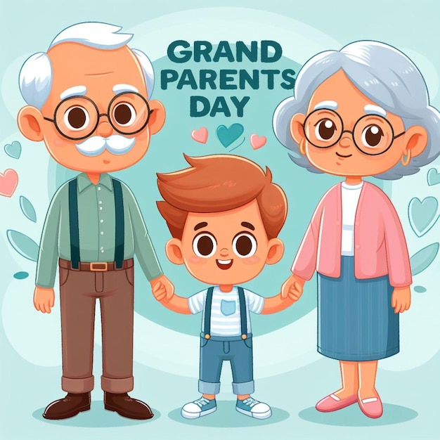 Ilustración vectorial para la impresión del Día de los Abuelos