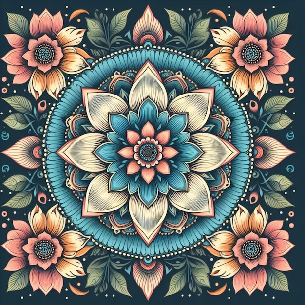 Ilustración vectorial de impresión floral